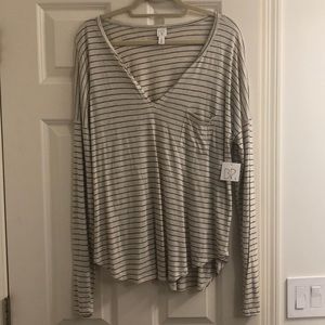 NWT BP Stripped Off White Top